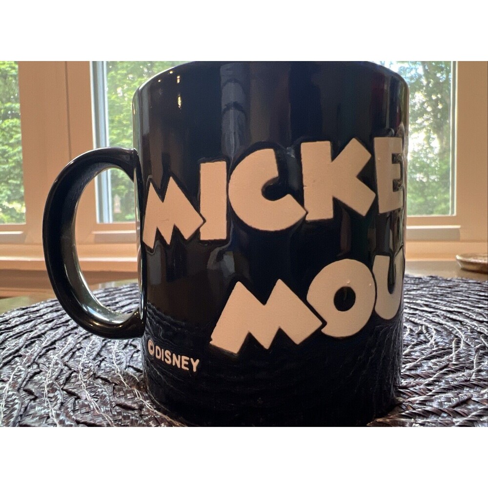 Mickey Mouse Coffee Mug Black & White Disney Cup Vintage Cartoon